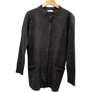 See By Chloe Long Snap Sweater Cardigan, Charcoal, S
